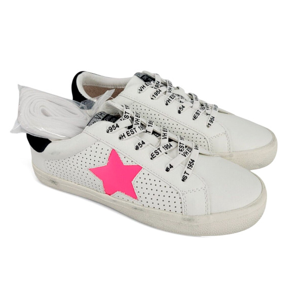 Vintage Havana Gadol-7 Sneakers White Pink Star Size 7 Logo Laces EUC - Picture 1 of 6
